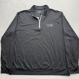 Sunday Swagger Mens Large Black Paint Splatter 1/4 Zip Pullover Golf Shirt L